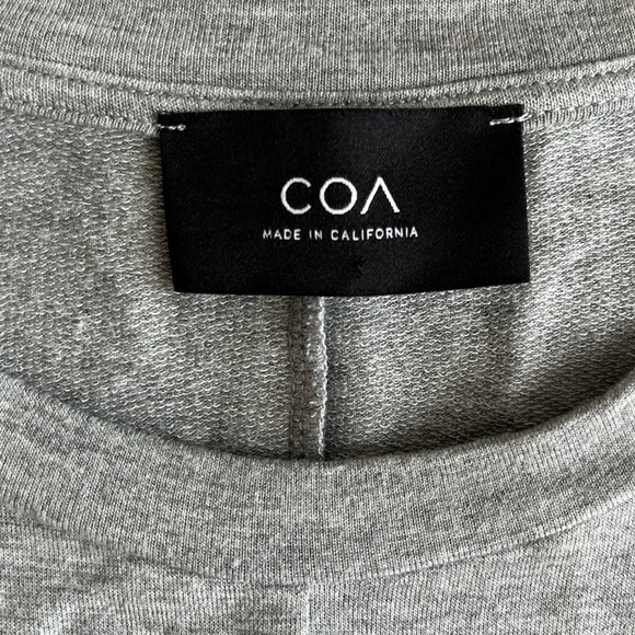 COA Los Angeles anthropologie grey jersey ruffle tunic shift dress size M/L - Picture 7 of 7